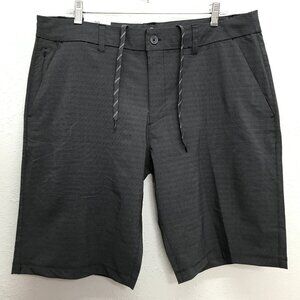 Hang Ten Shorts Mens 38 Charcoal Gray Black Striped Stretch Quick Dry NWT